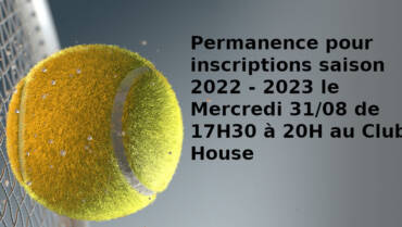 Inscriptions saison 2022-2023